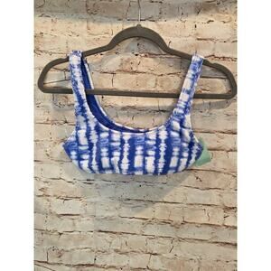 Full Tilt Bikini Swim Top Blue and White Size Small